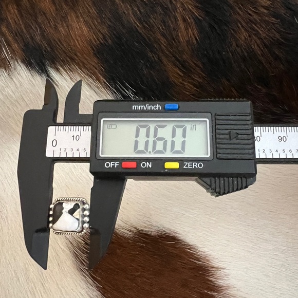 ❤️ White Buffalo Turquoise Square 925 Ring Navajo Style Matte ADJ SZ 5 to 7.5 - Picture 14 of 15